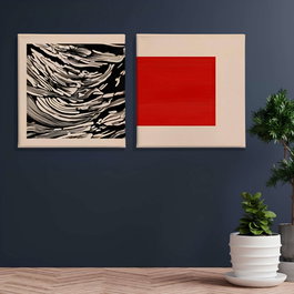 Wallity ASR_CNV2-19 Set de 2 Pinturas Decorativas en Lienzo Multicolor 50x50 cm